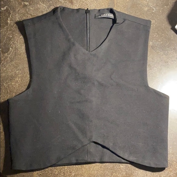 Zara Woman Black Sexy V Crop Top - Picture 4 of 7